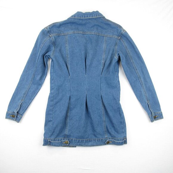 Corset Denim Dress Medium Wash Jean Women's Size S Long Sleeve No Stretch - Picture 6 of 8